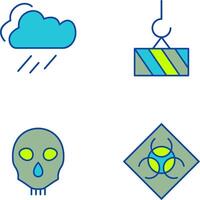 rain and heavy machinery Icon vector