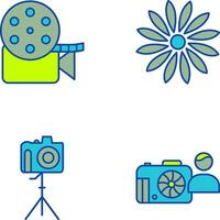 reel and flower Icon vector