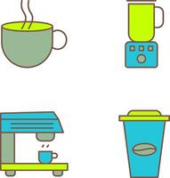 Hot Coffee and Coffee Blender Icon vector