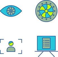 eye and optical diaphram Icon vector