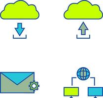 download from cloud upload to cloud Icon vector