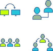 connected systems and connected profiles Icon vector