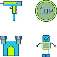 Gun and 1UP Icon vector