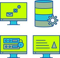 digital marketing and database management Icon vector