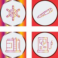 Ship Wheel and Binocular Icon vector