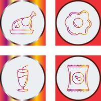 Chicken leg and Fried egg Icon vector