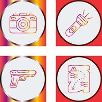 Camera and Flash Light Icon vector