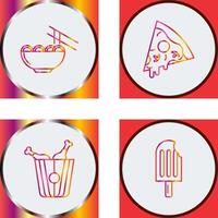 Chinese food and Pizza Icon vector