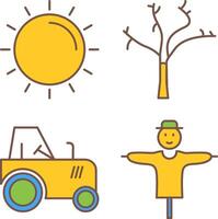 Sun and Tree Icon vector