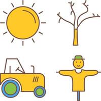 Sun and Tree Icon vector