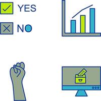 Yes No Option and Statistics Icon vector
