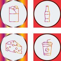 brocheta y soda icono vector