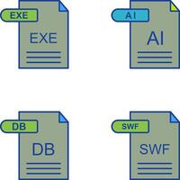 AI and EXE Icon vector