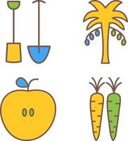 Gardening Tools and Palm tree Icon vector