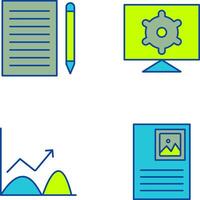 write feedback and computer settings Icon vector