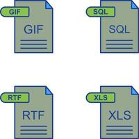 gif y sql icono vector