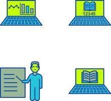 Online Stats and Online Study Icon vector