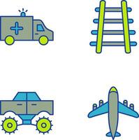 Ambulance and Train tack Icon vector