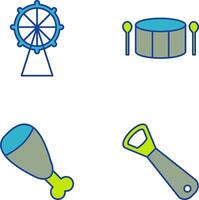 Ferris Wheel and Drum Icon vector