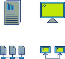 informes y computadora icono vector