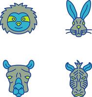 Sloth and Rabbit Icon vector