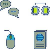 Conversation Bubbles and Processors Connected Icon vector