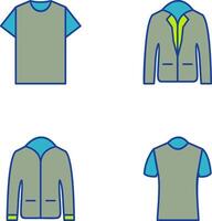 Plain T Shirt and Stylish Jacket Icon vector