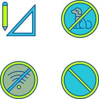 drawing tools and no pets Icon vector