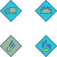 dangerous vehicle and danger of welding Icon vector