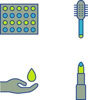 Colored Palette and Comb Icon vector