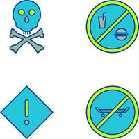 death sign and no foods or drink Icon vector