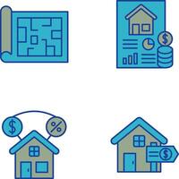 Blueprint and loan Icon vector
