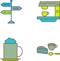 signboard and coffe machine Icon vector