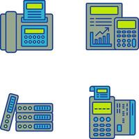 Fax and calculating Icon vector