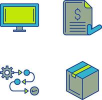 Monitor and Invoice Icon vector