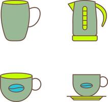 mug and kettle Icon vector