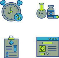 reloj y prueba tubo icono vector