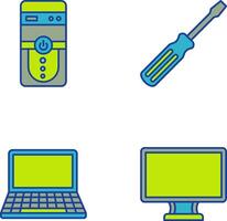 Cpu and Screw driver Icon vector