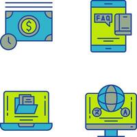 Time is Mony and Faq Icon vector