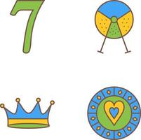 number sevens and lottery machine Icon vector