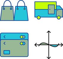 envío y compras bolso icono vector