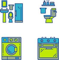 bañera y baño icono vector