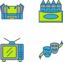 Stage and Crayons Icon vector