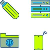 usb drive and server Icon vector
