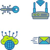 Key and WIFI Icon vector