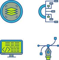 Layers and Flowchart Icon vector