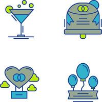 Coktail and Wedding Icon vector