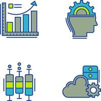 Growth Chart and Machine Learning Icon vector