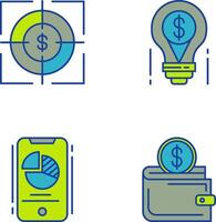 Target and Light Bulb Icon vector