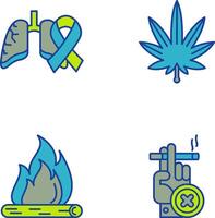 Cancer and Weed Icon vector